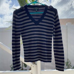 Vintage Ralph Lauren V-Neck Striped Sweater | Size XS
